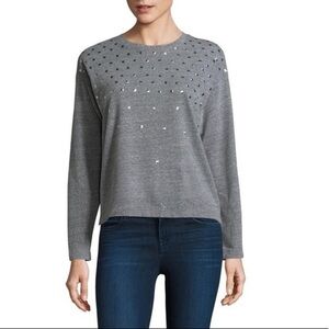 Monrow gray studded sweatshirt SZ SM